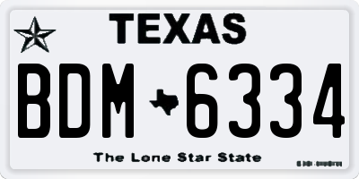 TX license plate BDM6334