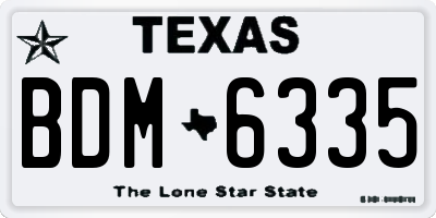 TX license plate BDM6335