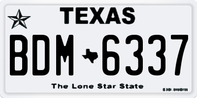 TX license plate BDM6337