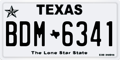 TX license plate BDM6341