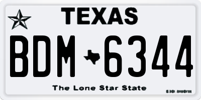 TX license plate BDM6344