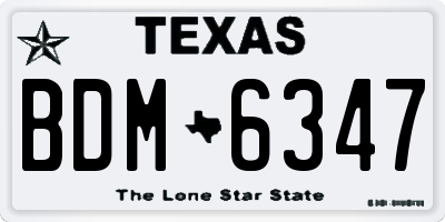 TX license plate BDM6347