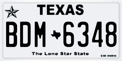 TX license plate BDM6348