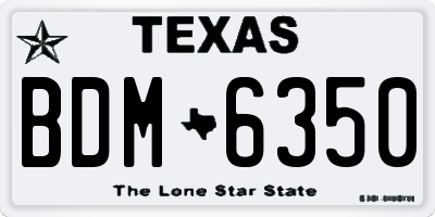 TX license plate BDM6350