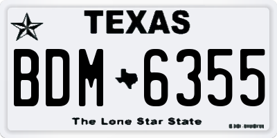 TX license plate BDM6355