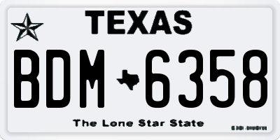 TX license plate BDM6358