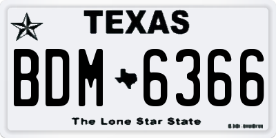 TX license plate BDM6366