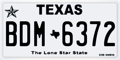 TX license plate BDM6372