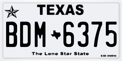 TX license plate BDM6375