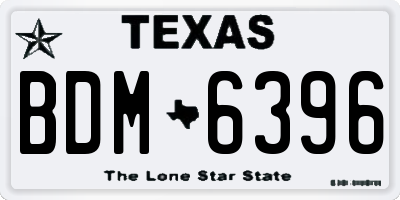 TX license plate BDM6396