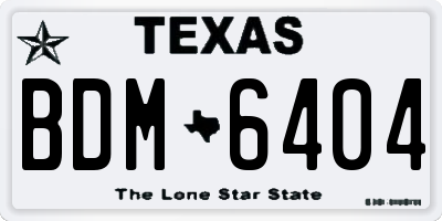 TX license plate BDM6404