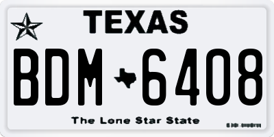 TX license plate BDM6408
