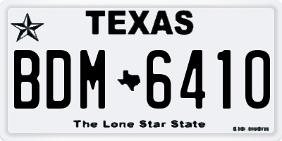 TX license plate BDM6410