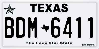 TX license plate BDM6411