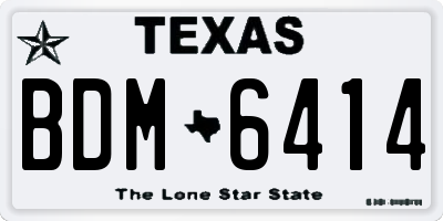 TX license plate BDM6414