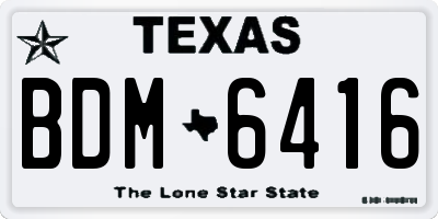 TX license plate BDM6416