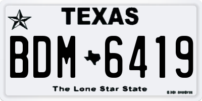 TX license plate BDM6419