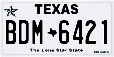 TX license plate BDM6421