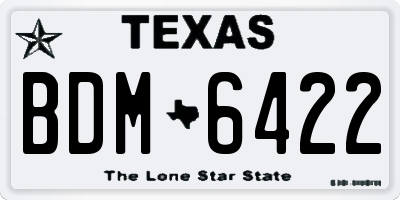 TX license plate BDM6422