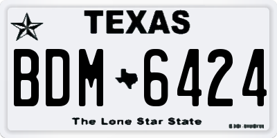TX license plate BDM6424