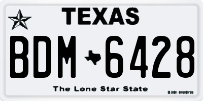 TX license plate BDM6428