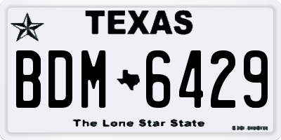TX license plate BDM6429