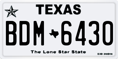 TX license plate BDM6430