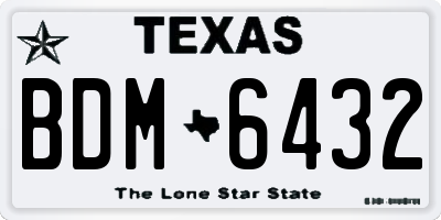 TX license plate BDM6432