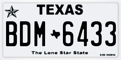 TX license plate BDM6433
