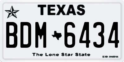 TX license plate BDM6434