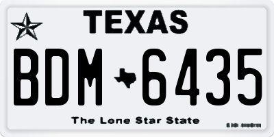 TX license plate BDM6435
