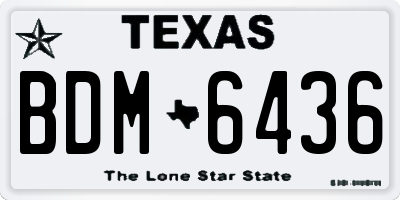 TX license plate BDM6436