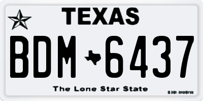 TX license plate BDM6437