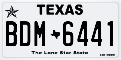 TX license plate BDM6441
