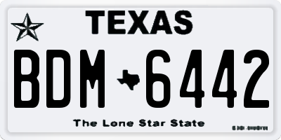 TX license plate BDM6442