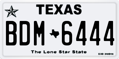TX license plate BDM6444