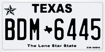 TX license plate BDM6445