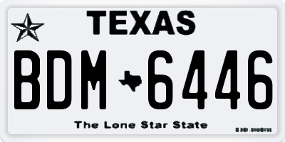 TX license plate BDM6446