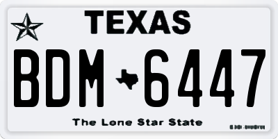 TX license plate BDM6447
