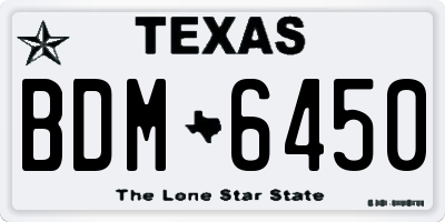 TX license plate BDM6450