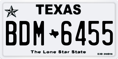 TX license plate BDM6455