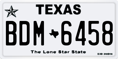 TX license plate BDM6458