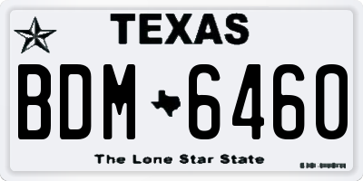 TX license plate BDM6460