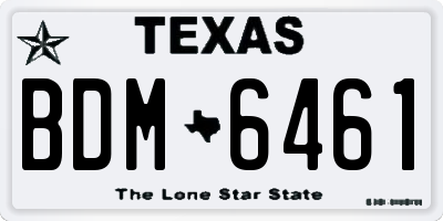 TX license plate BDM6461