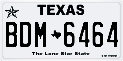 TX license plate BDM6464