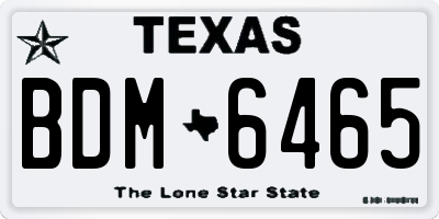 TX license plate BDM6465