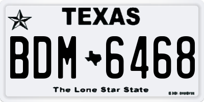 TX license plate BDM6468
