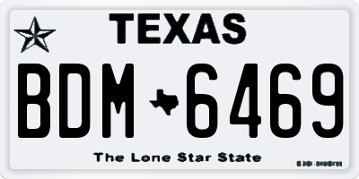 TX license plate BDM6469