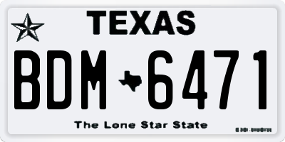 TX license plate BDM6471