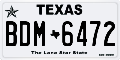 TX license plate BDM6472